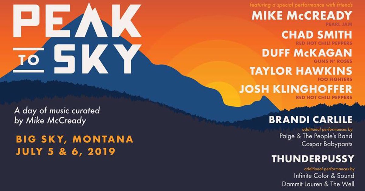 Peak To Sky, two days of music curated by Mike McCready